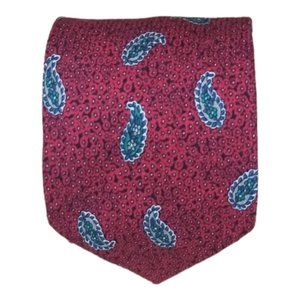 CALABRESE Red Paisley Silk Tie ITALY 63"/ 3.6" EC